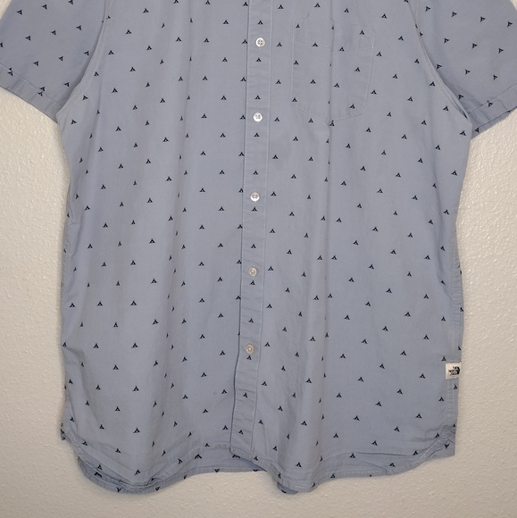 The North Face Blue Patterned Short Sleeve Button Down Shirt Sz XXL - Picture 4 of 13